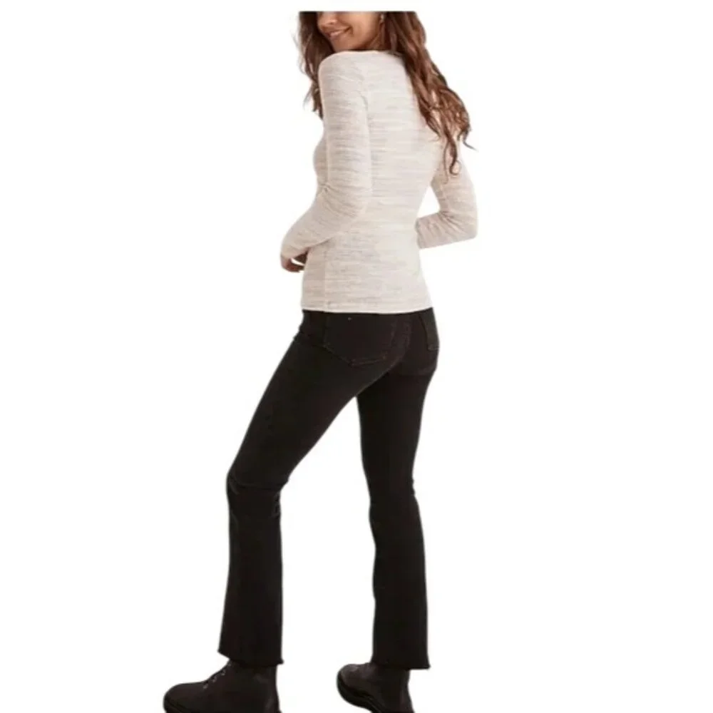 Madewell Space Dye Faux Wrap Long Sleeve Top - Picture 2 of 9